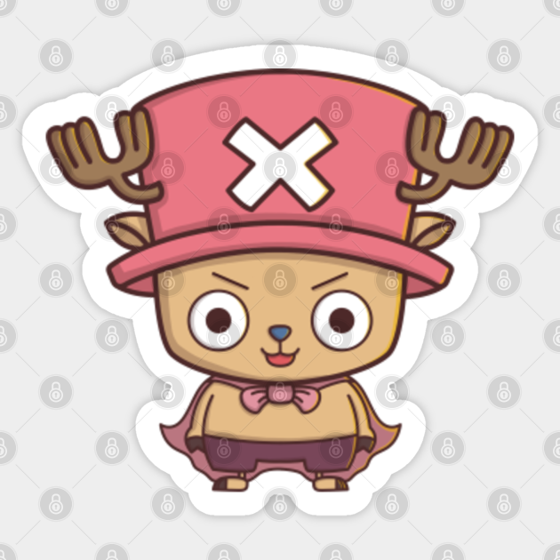 chopper pink hat One Piece Sticker TeePublic